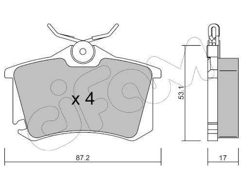 CIFAM Bremsbeläge 822-100-5 Bremsbelag CIFAM Volkswagen LUPO 822-100-5