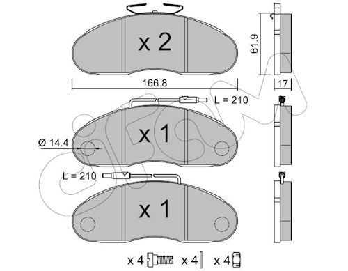 CIFAM Kit pastiglie freni 822-111-0 CIFAM 822-111-0 Kit pastiglie freni NISSAN Trade Van 3.0 D 86 CV 1994