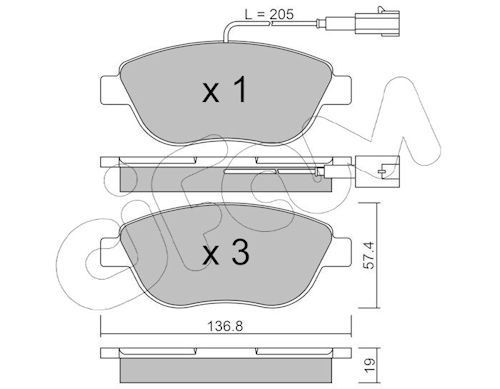 CIFAM Brake pad set 822-322-0 PEUGEOT PARTNER CIFAM brake pads 8223220