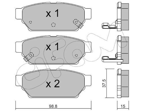 CIFAM Brake pad set 822-396-0 822-396-0 CIFAM brake pads MITSUBISHI