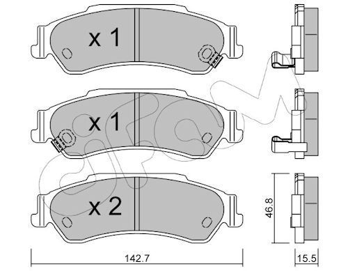 Kit pastiglie freni CIFAM 822-722-0 CIFAM 822-722-0 Pasticche dei freni CHEVROLET BLAZER S10 2004