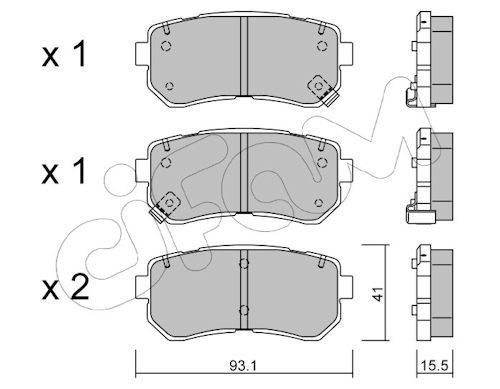 CIFAM Brake pad set 822-725-0 822-725-0 CIFAM brake pads for HYUNDAI ix55