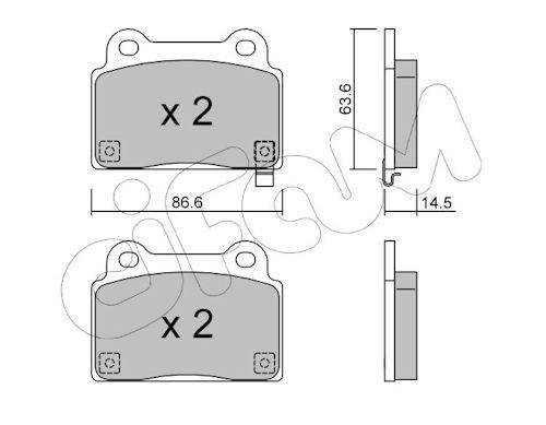 CIFAM Brake pad set 822-826-0 MITSUBISHI CIFAM disk brake pads 822-826-0