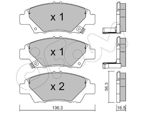 CIFAM Bremseklosser 822-865-0 Bremsebelegg CIFAM Honda FR-V 822-865-0