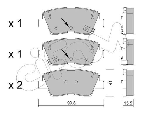 CIFAM Brake pad set 822-886-1 Hyundai ix55 CIFAM brake pads 8228861