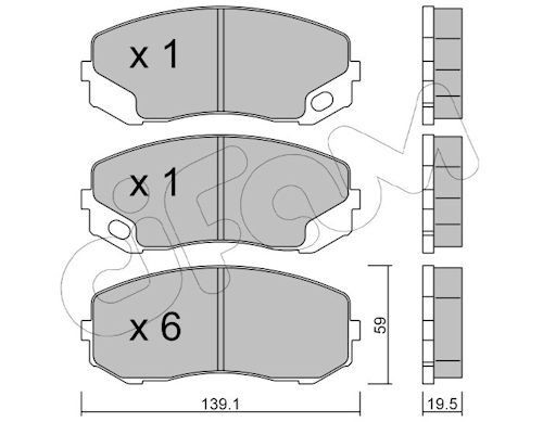 CIFAM Brake pad set 822-910-0 MITSUBISHI CIFAM brake pad 822-910-0