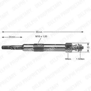 DELPHI Kvēlsvece HDS364 Kvēlsveces DELPHI Mitsubishi L 400 HDS364