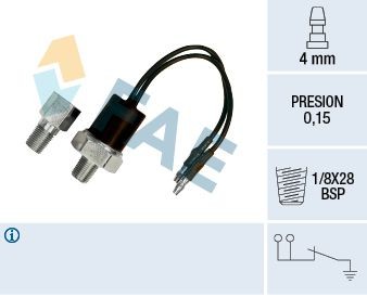 FAE Capteur de pression d'huile 12540 Opel AGILA Pressostat d'huile FAE 12540