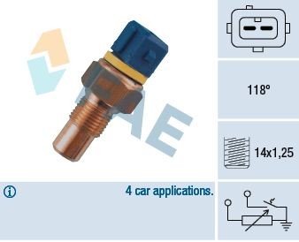 FAE Temperatuursensor 34050 Fiat QUBO Koelvloeistof temperatuur sensor FAE 34050
