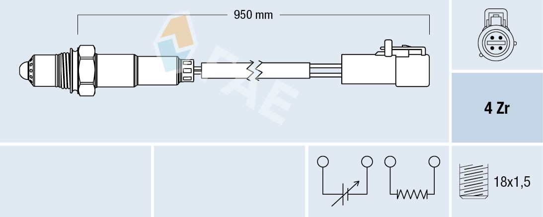 FAE Lambda andur 77262 Lambda andur FAE Ford ESCORT 77262