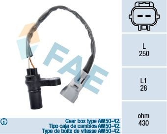 FAE Krumtapsføler 79124 Krumtap sensor FAE Volvo C30 79124