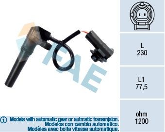 FAE Sensor da velocidade de rotação, cx. de vel. automática 79281 79281 FAE Sensor velocidade rotações Alfa Romeo baratos