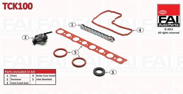 Σετ καδένας χρονισμού FAI AutoParts TCK100 FAI AutoParts TCK100 Σετ καδένας LAND ROVER RANGE ROVER EVOQUE 2012