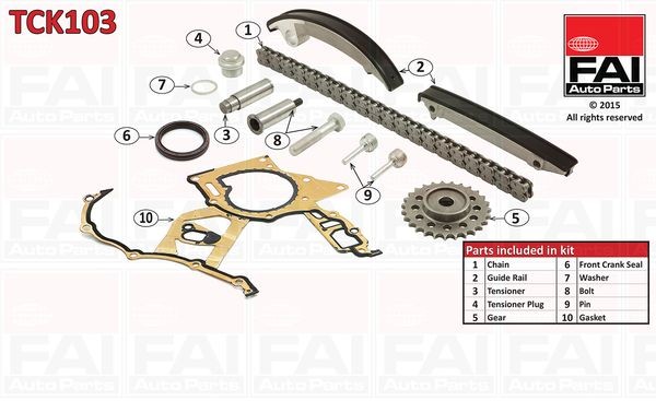 FAI AutoParts Σετ καδένας χρονισμού TCK103 FAI AutoParts TCK103 Σετ καδένας χρονισμού Saab 9-5 Combi φθηνά