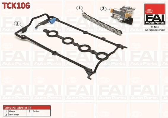 FAI AutoParts Sadales vārpstas piedziņas ķēdes komplekts TCK106 FAI AutoParts TCK106 Sadales vārpstas piedziņas ķēdes komplekts SEAT Ibiza II (6K1) 1.0 45 ZS 1996