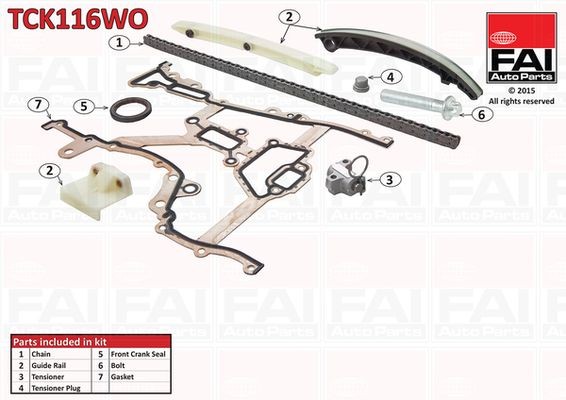 FAI AutoParts Kamkedjesats TCK116WO Opel Meriva x03 Kamkedjesats FAI AutoParts TCK116WO