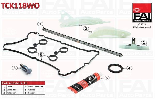 FAI AutoParts Styrekædesæt TCK118WO FAI AutoParts TCK118WO Forkæde Skoda 105 / 120 originale