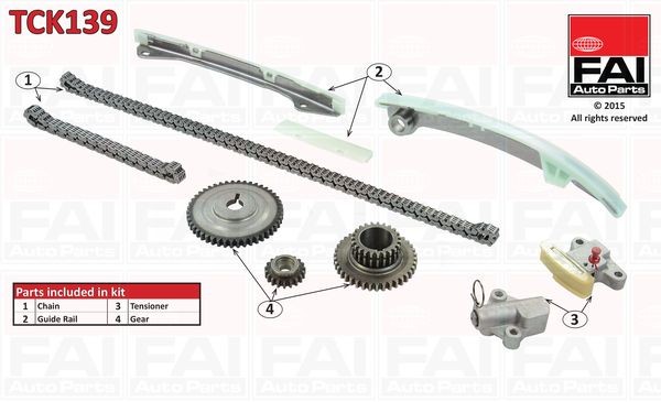Kit de chaîne de distribution FAI AutoParts TCK139 FAI AutoParts TCK139 Chaîne de distribution Renault LAGUNA 2007