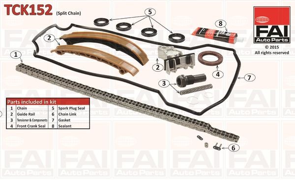 FAI AutoParts Timing chain kit TCK152 FAI AutoParts TCK152 Timing chain kit MERCEDES-BENZ E-Class Saloon (W210) E 36 AMG 272 hp 1997