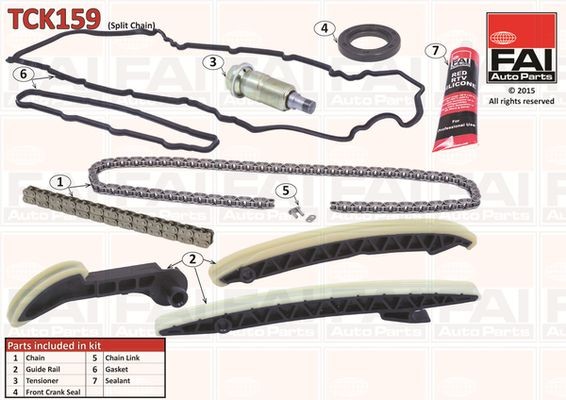FAI AutoParts Sada rozvodovej reťaze TCK159 Riadiaca retaz FAI AutoParts Mercedes-Benz GLS TCK159
