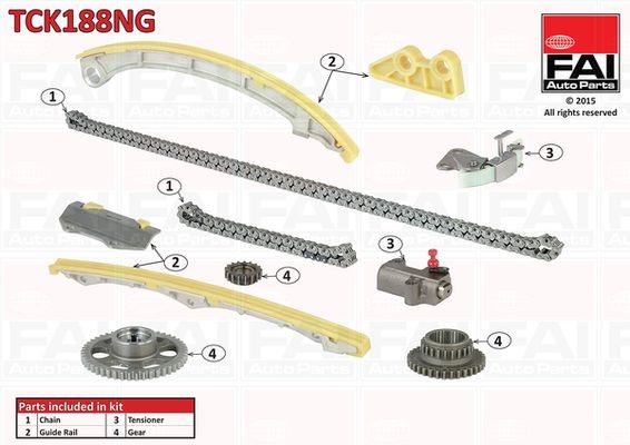FAI AutoParts Kamkedjesats TCK188NG FAI AutoParts TCK188NG Kamkedja Honda DC5