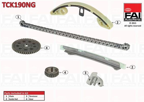 Kamkedjesats FAI AutoParts TCK190NG FAI AutoParts TCK190NG: Kamkedja Honda JAZZ 2011