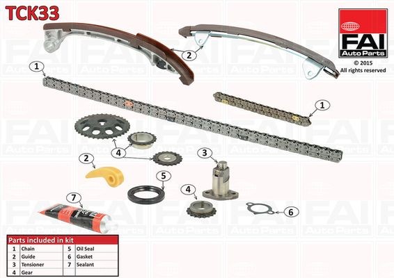 FAI AutoParts Registerkjedesett TCK33 FAI AutoParts TCK33 Registerkjedesett Lexus IS 3 originale pris