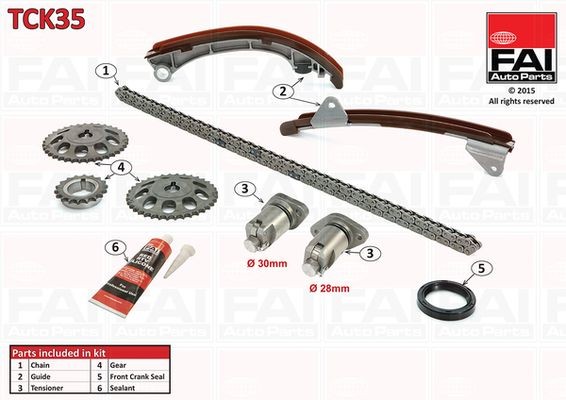 FAI AutoParts Σετ καδένας χρονισμού TCK35 FAI AutoParts TCK35 Σετ καδένας χρονισμού Corolla VIII Sedan (E110) γνήσια τιμες
