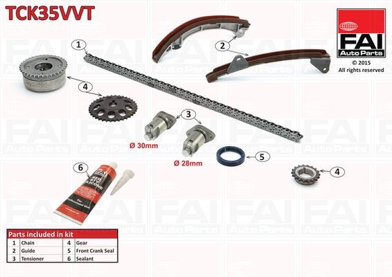 Mootori keti komplekt FAI AutoParts TCK35VVT FAI AutoParts TCK35VVT: Juhtkett Toyota COROLLA 1999