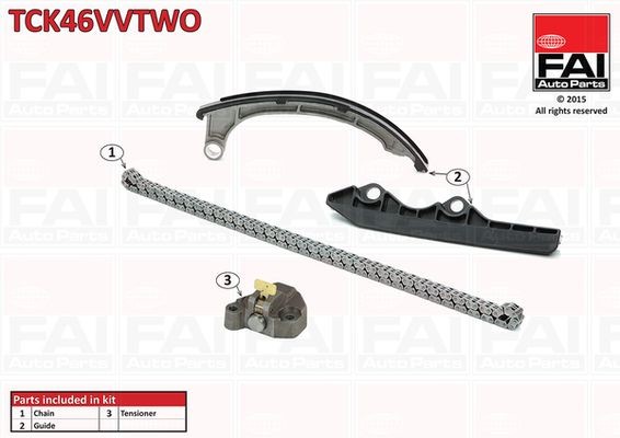 FAI AutoParts Σετ καδένας χρονισμού TCK46VVTWO FAI AutoParts TCK46VVTWO Καδένα χρονισμού Nissan K11 Micra τιμες