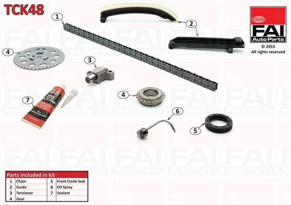 FAI AutoParts Distributiekettingset TCK48 FAI AutoParts TCK48 Distributieketting, set Smart Roadster Cabrio originele prijs