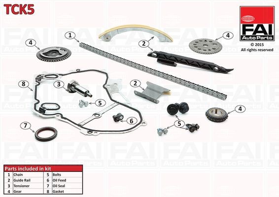 FAI AutoParts Σετ καδένας χρονισμού TCK5 Καδένα FAI AutoParts MITO TCK5 φθηνά