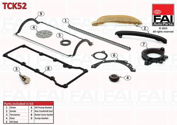 FAI AutoParts Σετ καδένας χρονισμού TCK52 FAI AutoParts TCK52 Σετ καδένας χρονισμού Ford StreetKA Cabrio τιμες