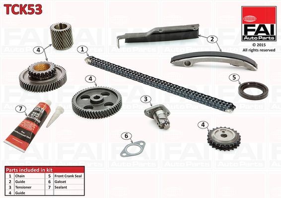 Sadales vārpstas piedziņas ķēdes komplekts FAI AutoParts TCK53 FAI AutoParts TCK53 Sadales vārpstas piedziņas ķēde MITSUBISHI L 200 2002