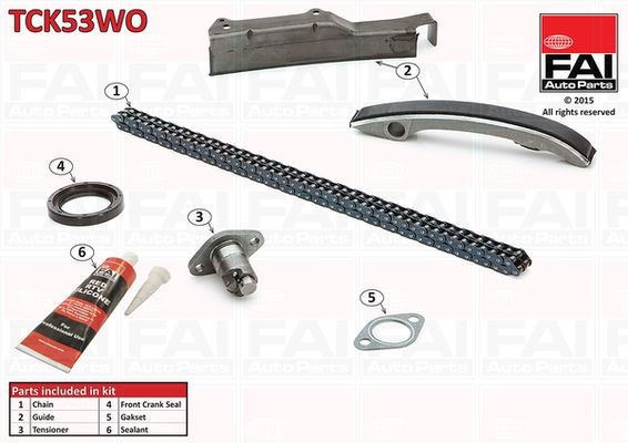 Sadales vārpstas piedziņas ķēdes komplekts FAI AutoParts TCK53WO FAI AutoParts TCK53WO: Sadales vārpstas piedziņas ķēde Mitsubishi L 200 2022