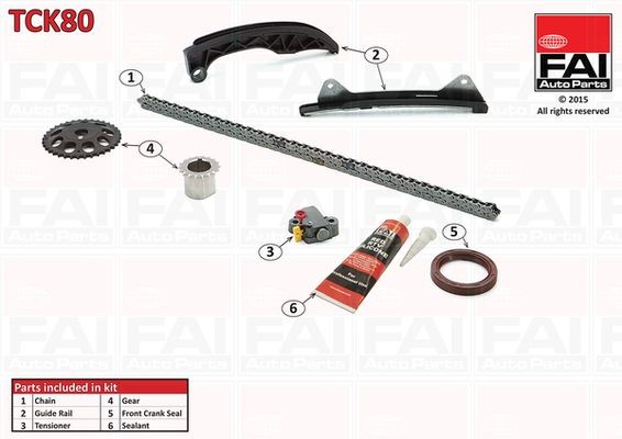 FAI AutoParts Kamkedjesats TCK80 Byta Kamkedjesats KIA NIRO pris FAI AutoParts TCK80