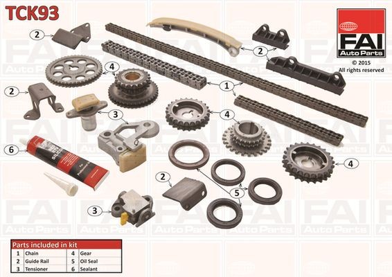 Timing chain kit FAI AutoParts TCK93 FAI AutoParts TCK93 SUZUKI VITARA 2002 timing chain kit price