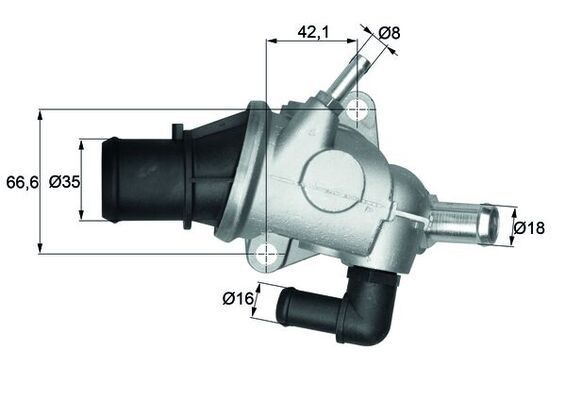 Termostat, kjølemiddel MAHLE TI 125 88 MAHLE TI 125 88 Termostathus Lancia LYBRA 2001