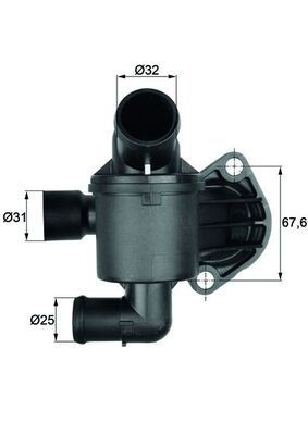 Thermostaat, koelvloeistof MAHLE TI 35 87 MAHLE TI 35 87 Koelwaterthermostaat Volkswagen AMAROK 2010