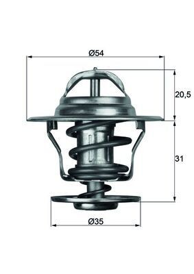MAHLE Termostat, kylvätska TX 13 75D MAHLE TX 13 75D Termostat VW Golf 1 original