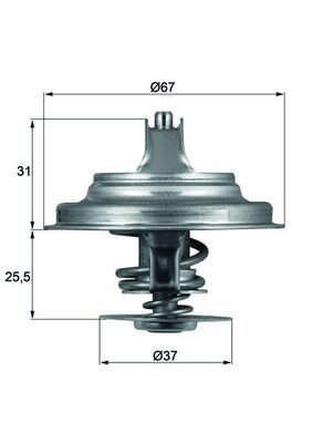 MAHLE Termostat, kjølemiddel TX 25 71D Termostat MAHLE Volvo V40 Stasjonsvogn TX 25 71D