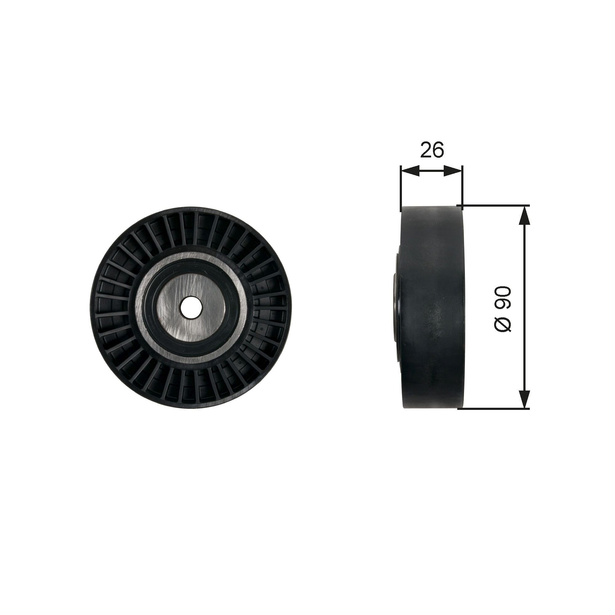 GATES Vratná / vodiaca kladka rebrovaného klinového remeňa T36461 Vodiaca kladka GATES Volkswagen PHAETON DriveAlign T36461