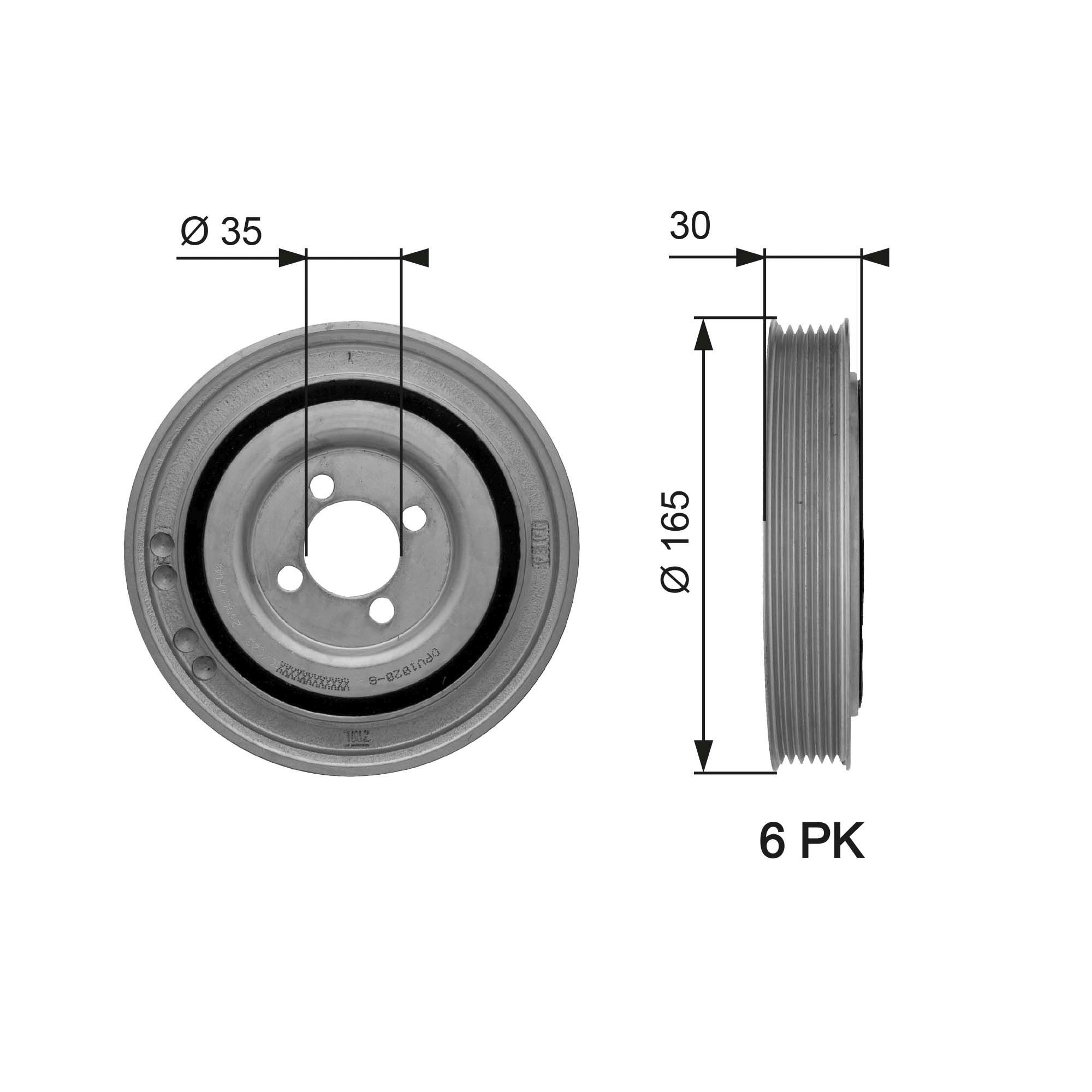 GATES Krukaspoelie TVD1032 TVD1032 DriveAlign Krukas, poelie OPEL ASTRA GATES
