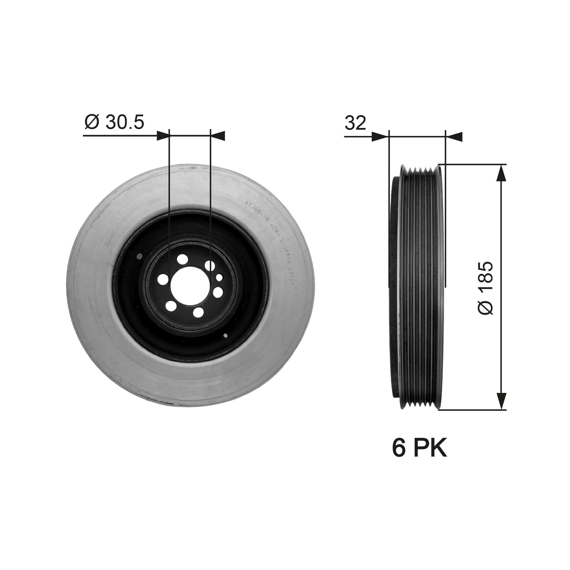 Puleggia cinghia albero a gomiti GATES TVD1042 7845-10022 GATES DriveAlign TVD1042 Puleggia motore Alfa Romeo 156 2001