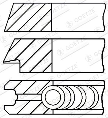Σετ δακτυλίων εμβόλου GOETZE ENGINE 08-325100-00 GOETZE ENGINE 08-325100-00 Ελατηρια εμβολου PORSCHE 911 2008