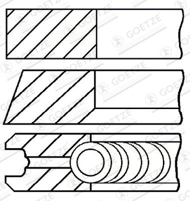 GOETZE ENGINE Virzuļa gredzenu komplekts 08-336507-00 Virzuļu gredzeni OPEL GOETZE ENGINE 08-336507-00