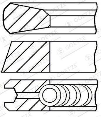 GOETZE ENGINE Kolvringsats 08-785207-00 GOETZE ENGINE 08-785207-00 Kolvringar Ford Mondeo mk2