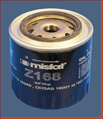 MISFAT Filtro de óleo Z168 Z168 Filtro de óleo PORSCHE MACAN MISFAT