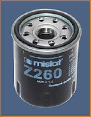 MISFAT Eļļas filtrs Z260 MISFAT Eļļas filtri HYUNDAI Z260