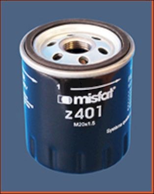 MISFAT Oljefilter Z401 Z401 MISFAT motoroljefilter Renault CLIO